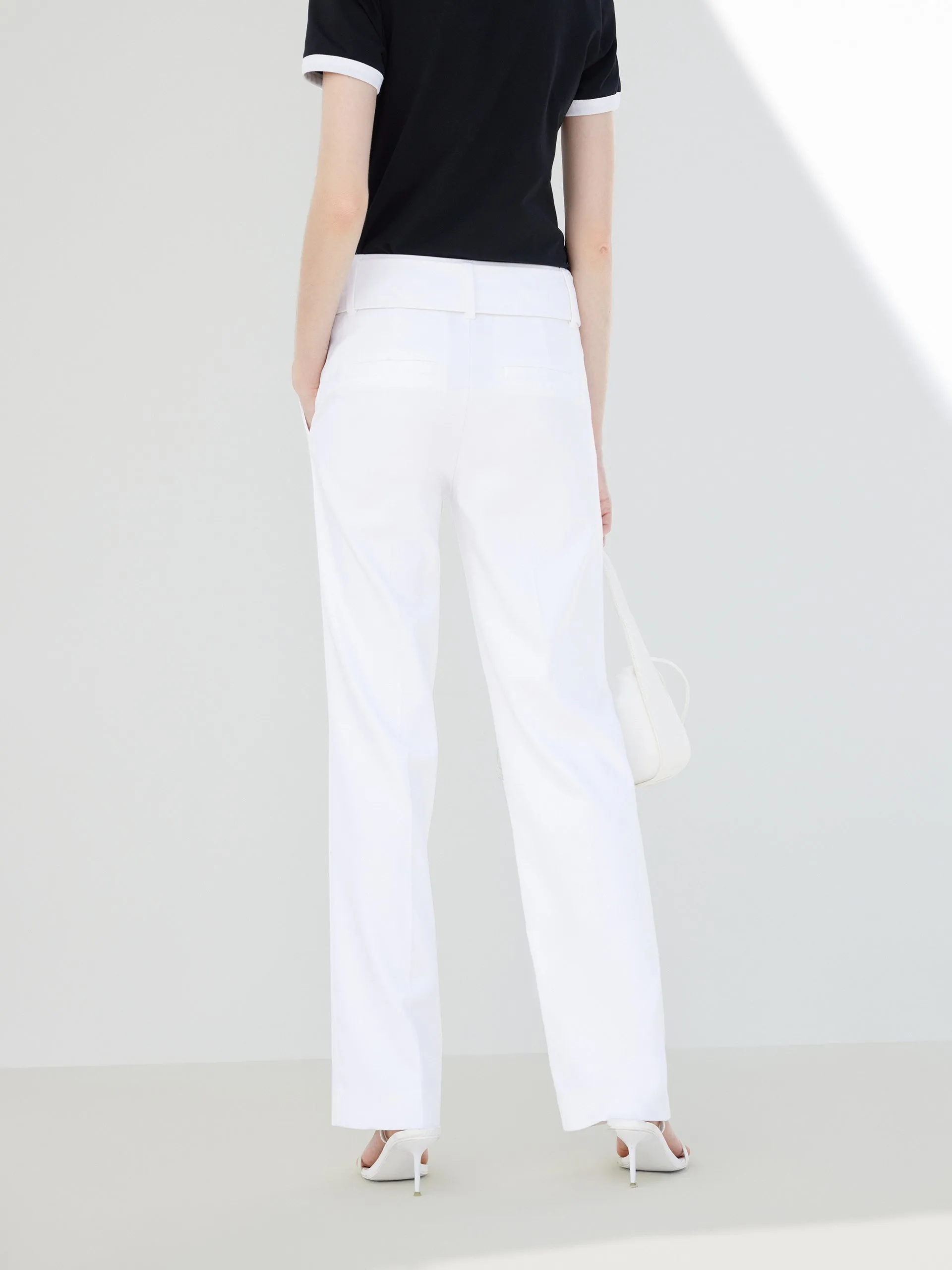 Straight Suit Pants with Belt