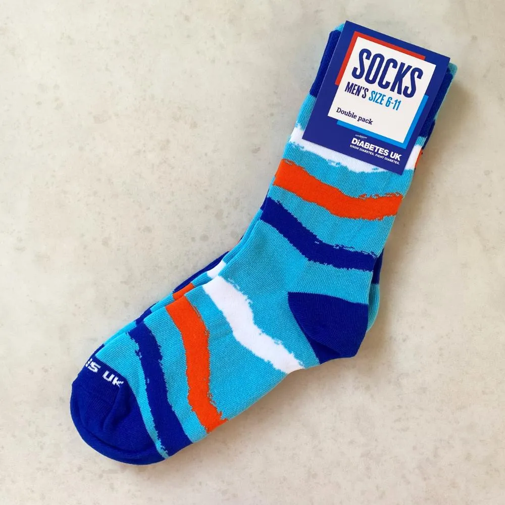 Stripes Diabetes UK Socks Twin Pack (INT)