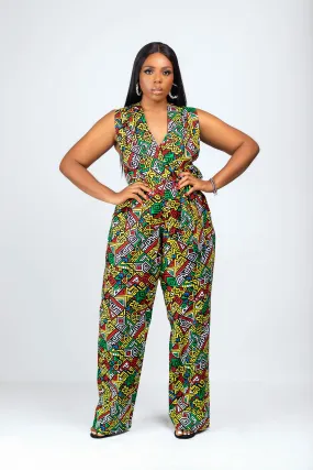 SUMBO AFRICAN PRINT INFINITY JUMPSUIT