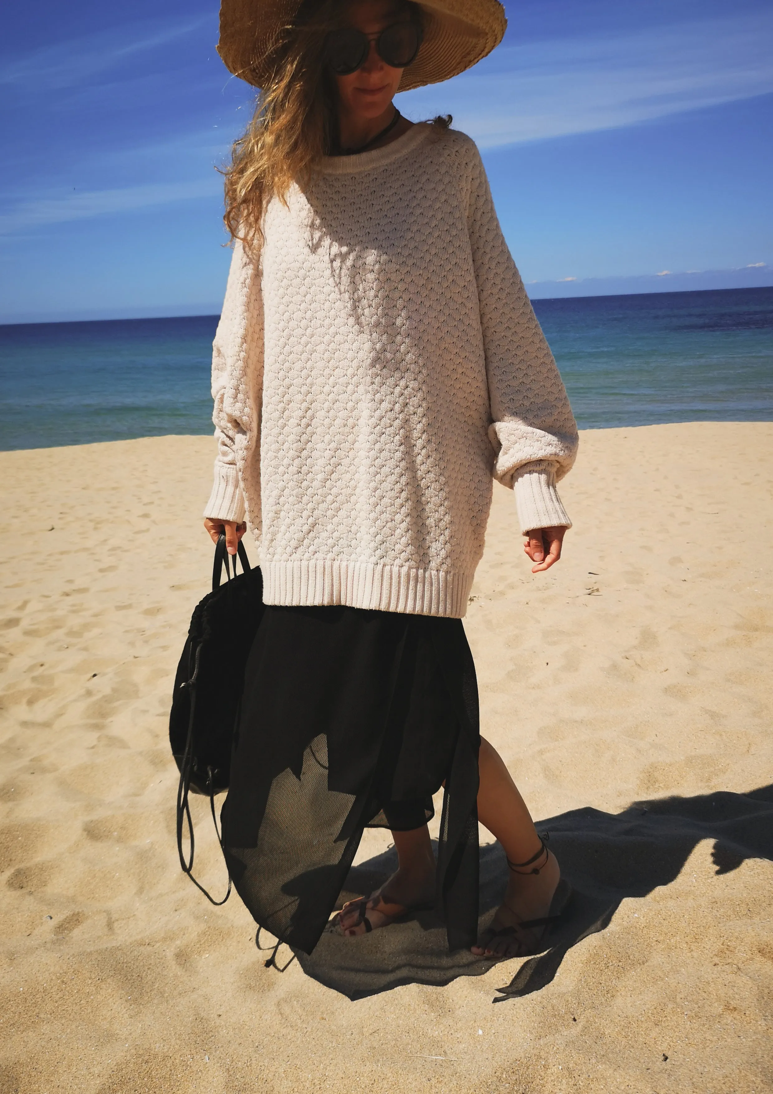 SWEATER OVERSIZE - KNIT PEARL ivory