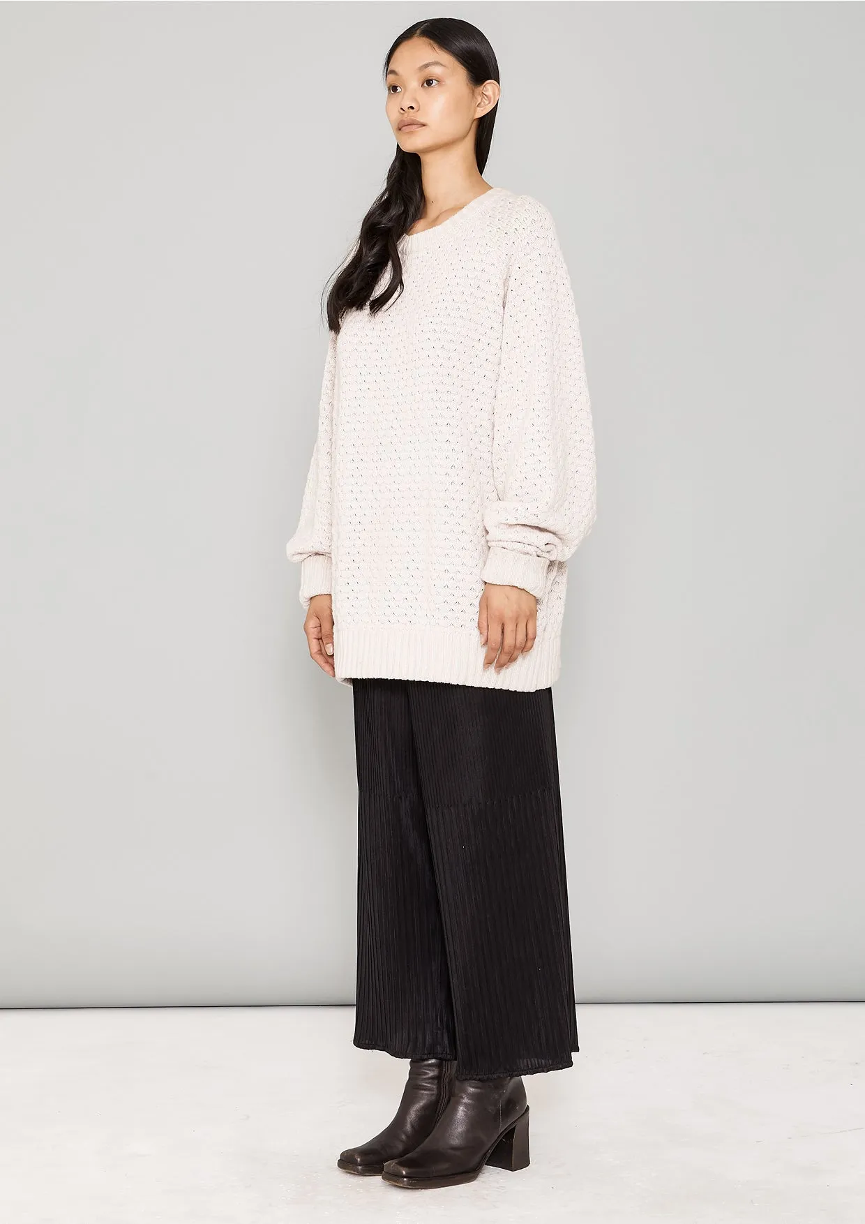 SWEATER OVERSIZE - KNIT PEARL ivory