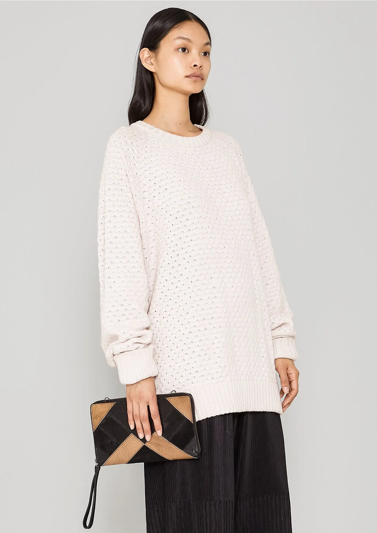 SWEATER OVERSIZE - KNIT PEARL ivory