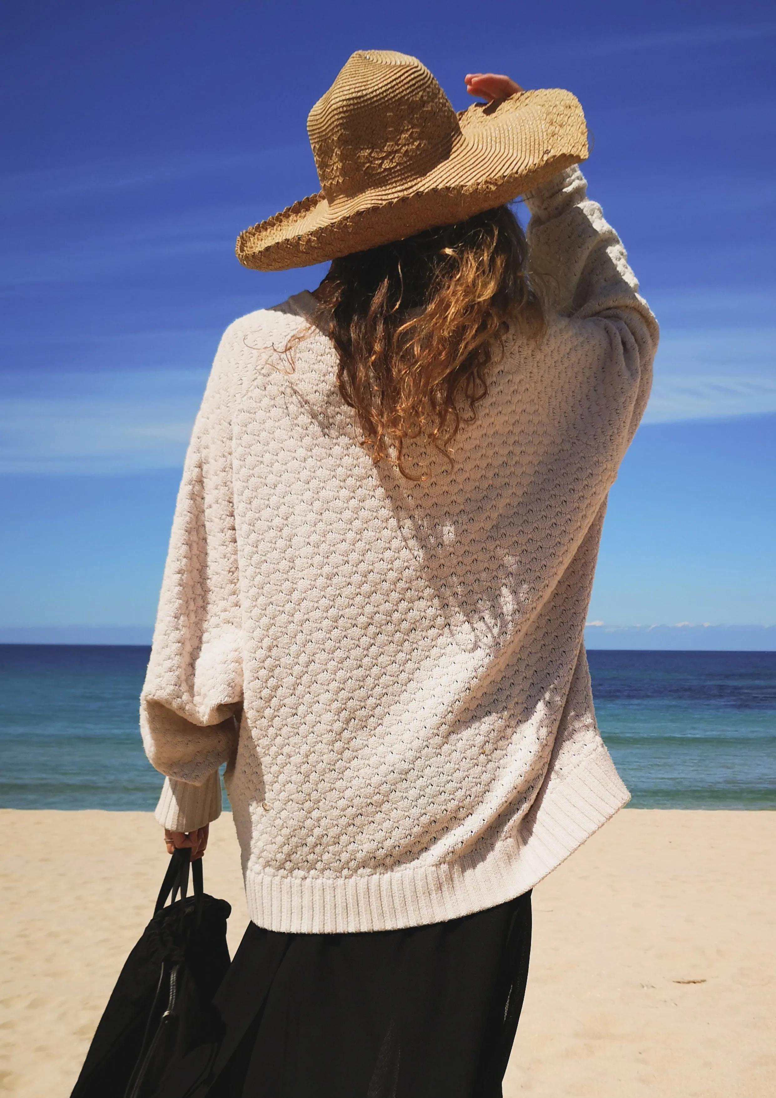 SWEATER OVERSIZE - KNIT PEARL ivory