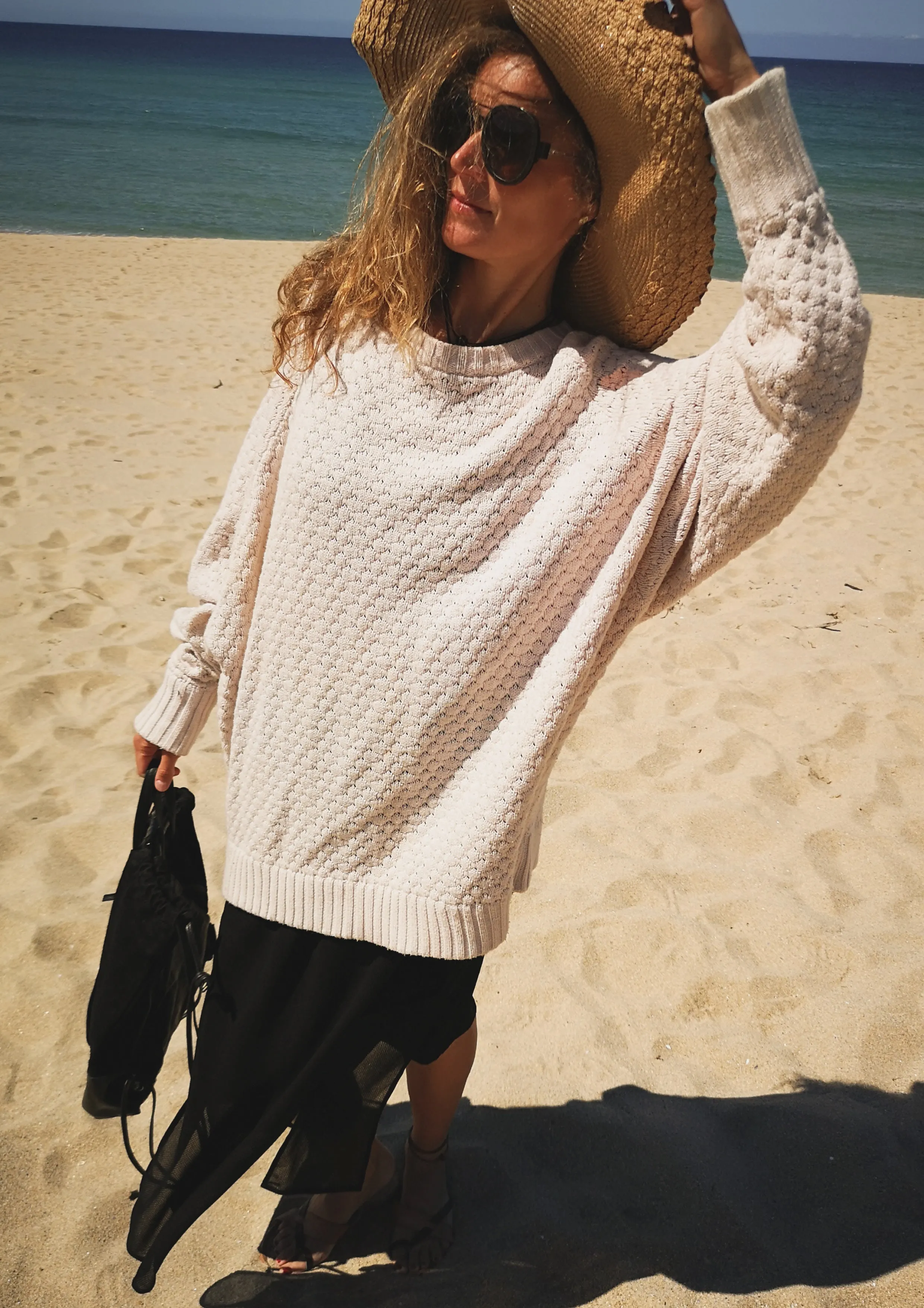 SWEATER OVERSIZE - KNIT PEARL ivory