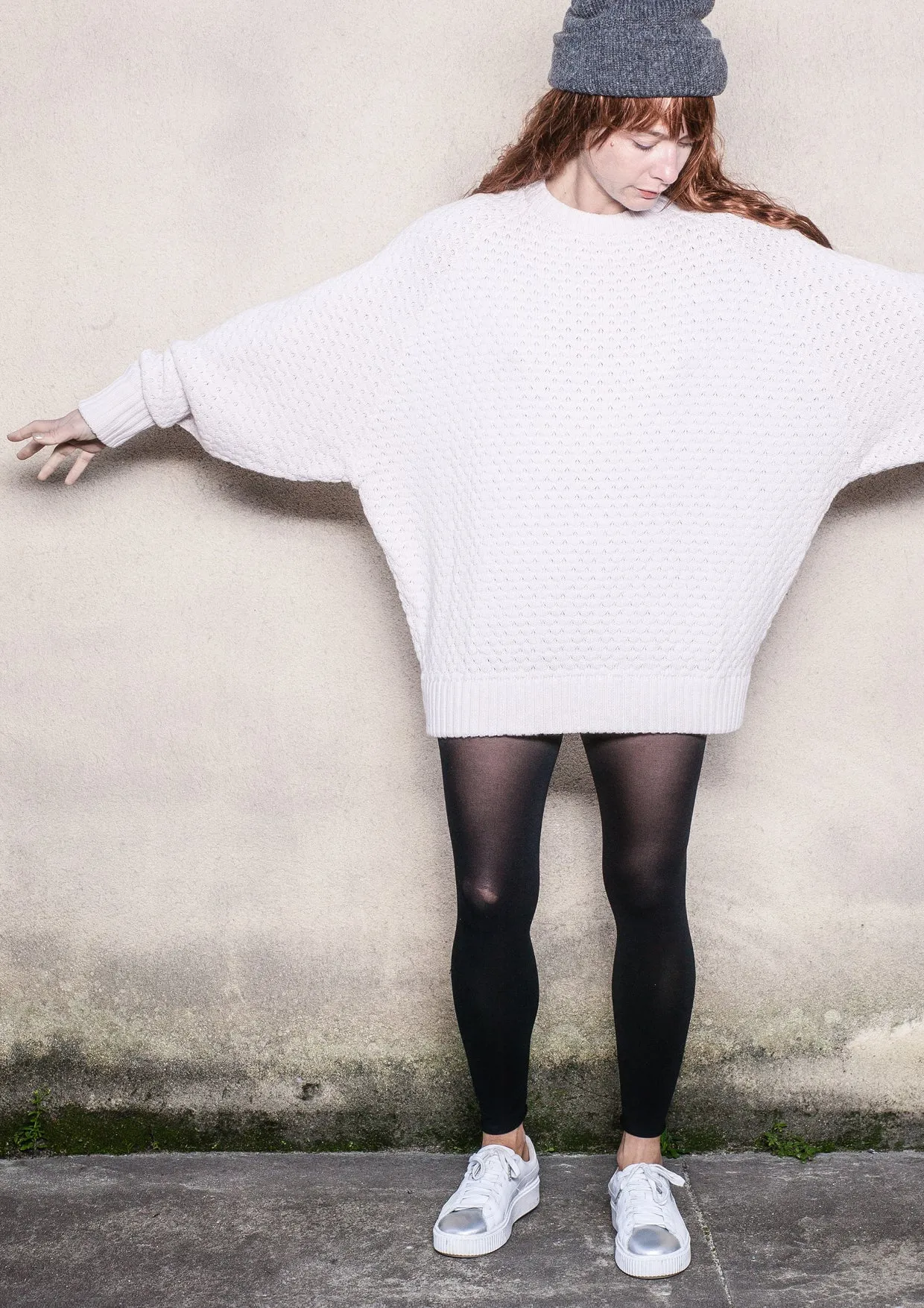 SWEATER OVERSIZE - KNIT PEARL ivory