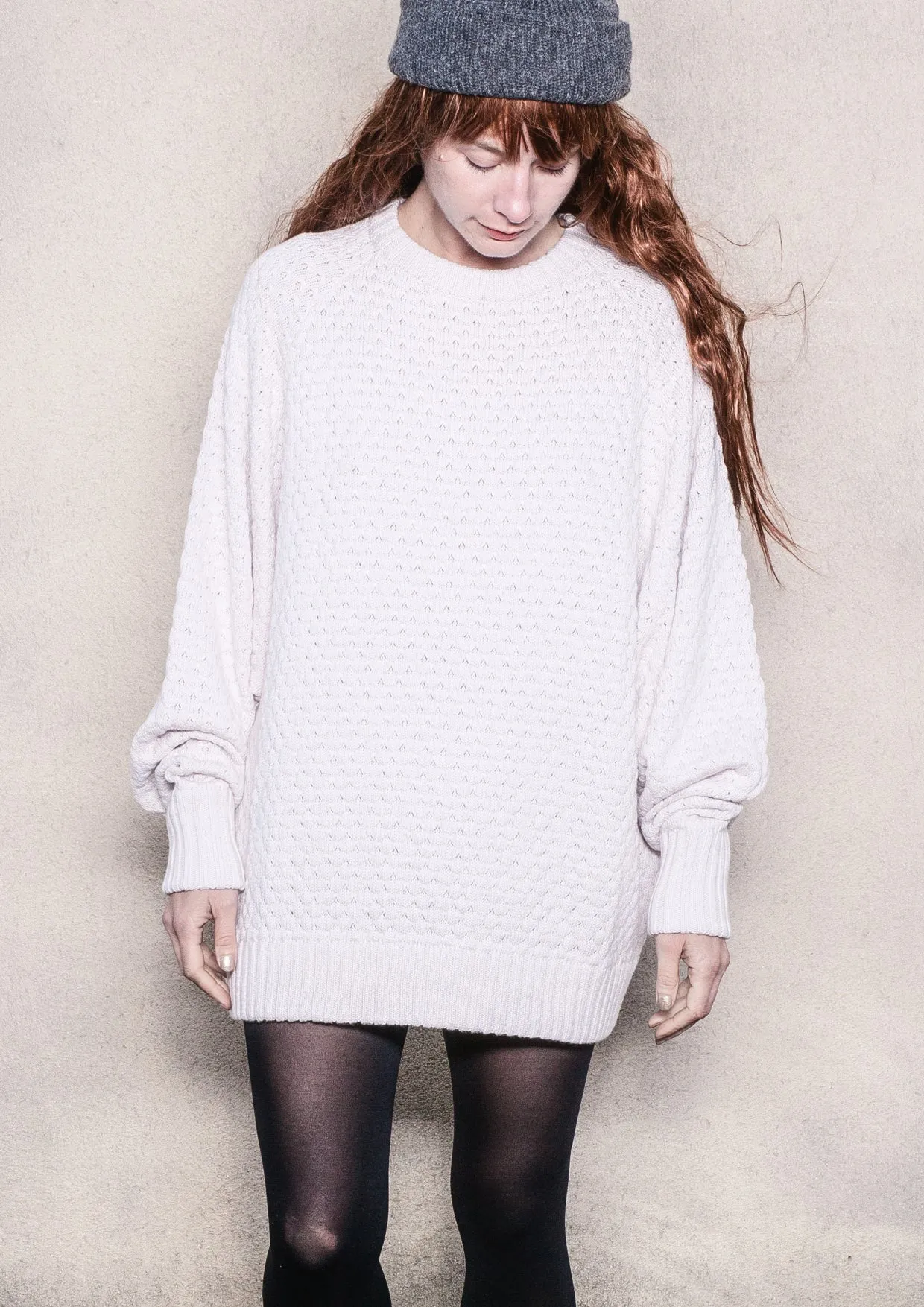 SWEATER OVERSIZE - KNIT PEARL ivory