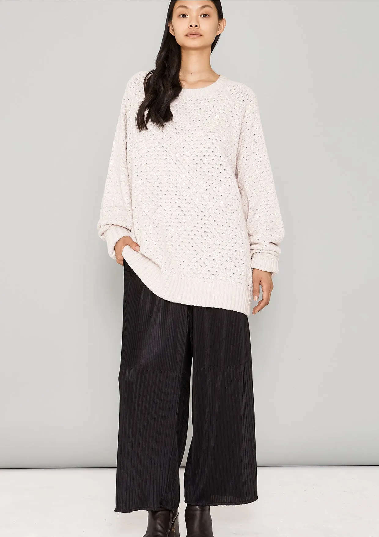 SWEATER OVERSIZE - KNIT PEARL ivory