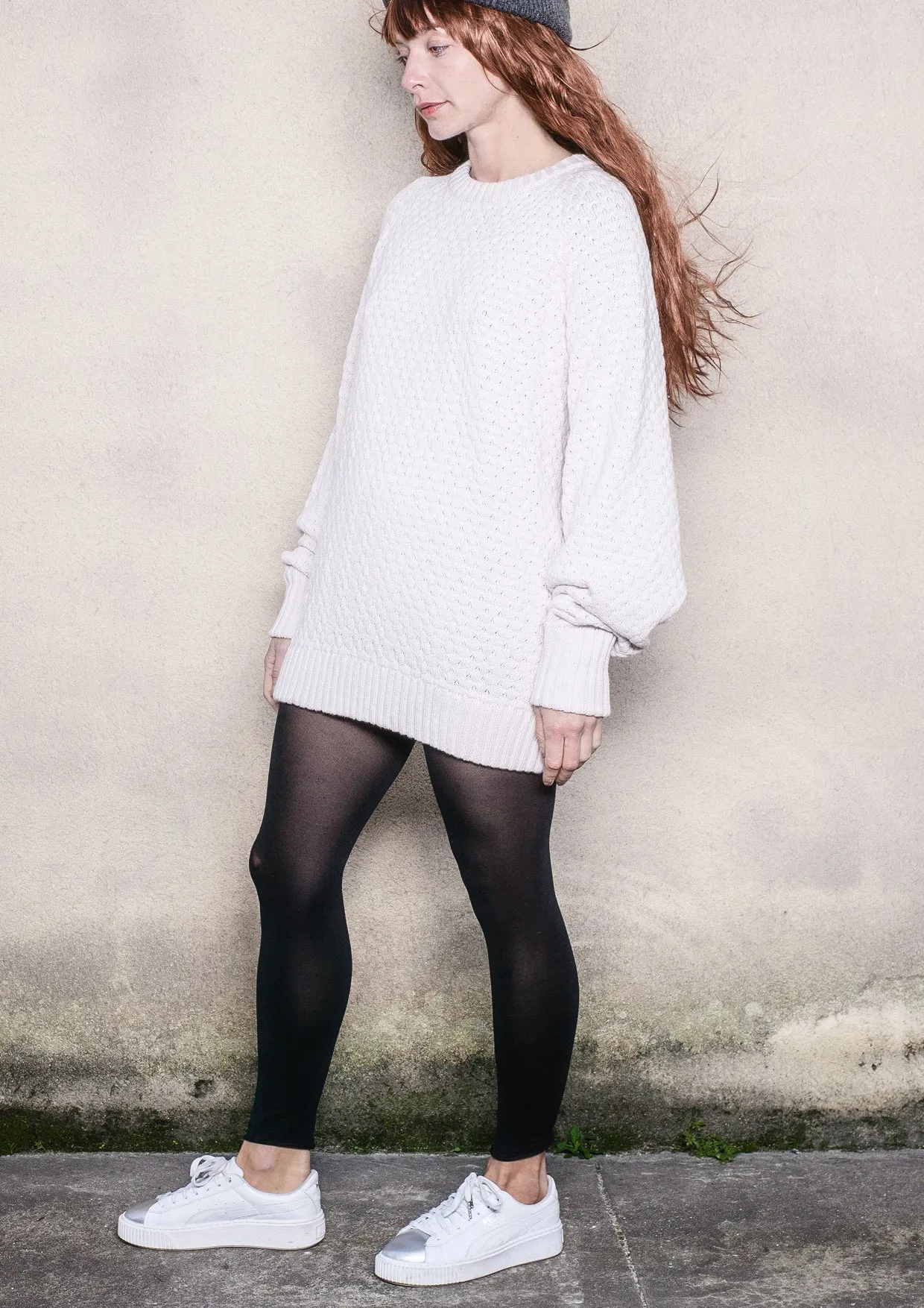 SWEATER OVERSIZE - KNIT PEARL ivory