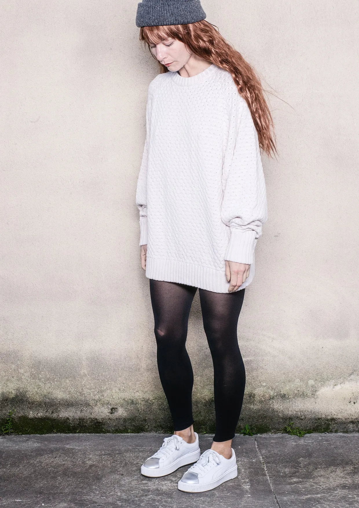 SWEATER OVERSIZE - KNIT PEARL ivory