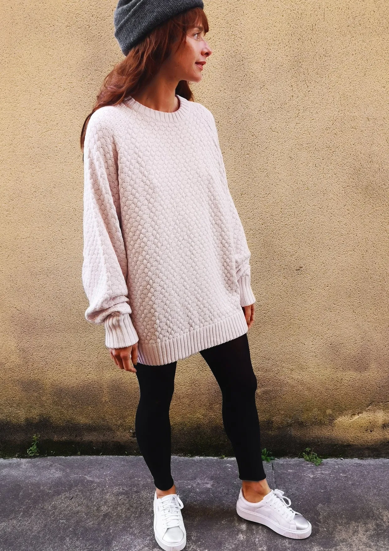 SWEATER OVERSIZE - KNIT PEARL ivory