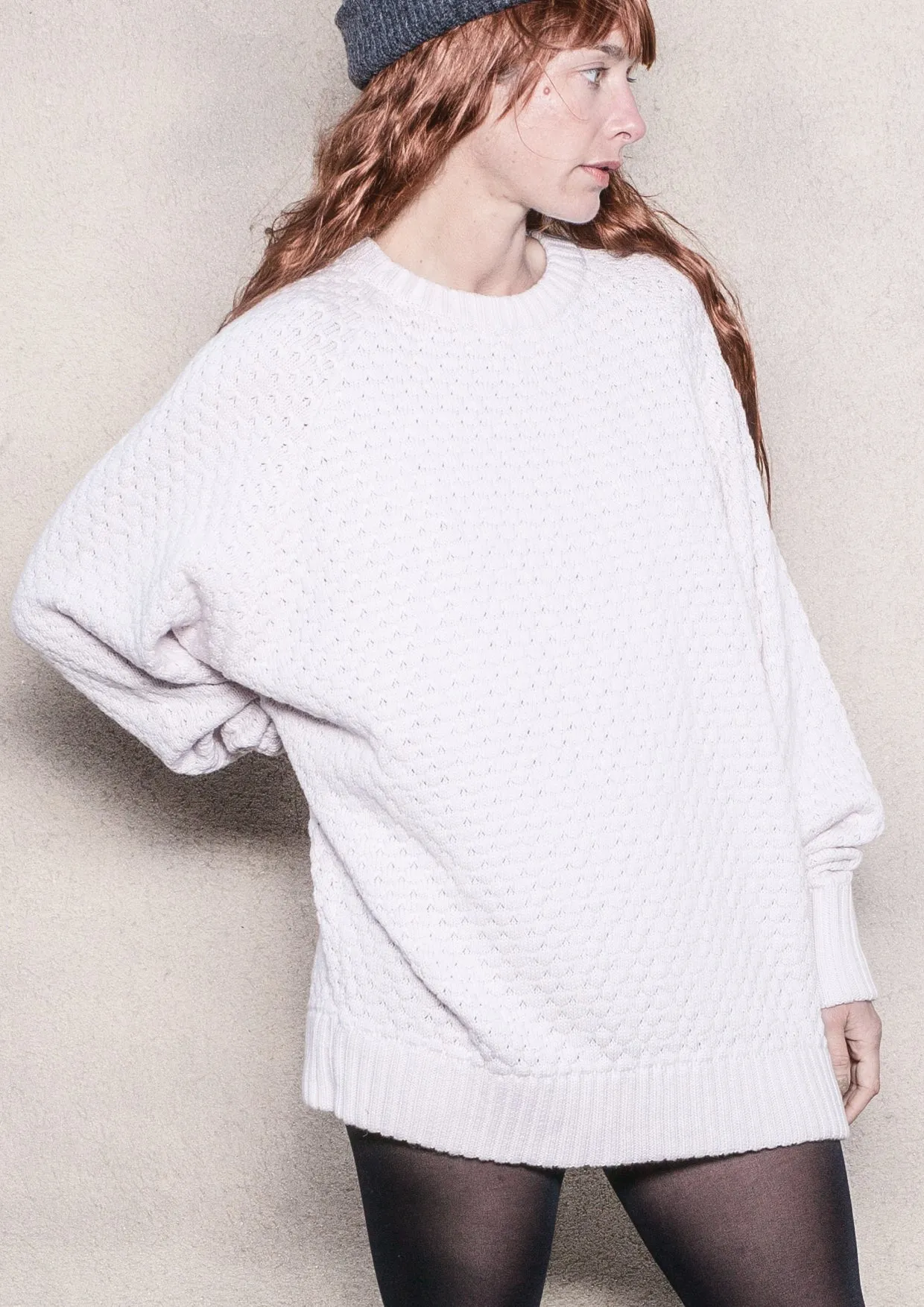 SWEATER OVERSIZE - KNIT PEARL ivory