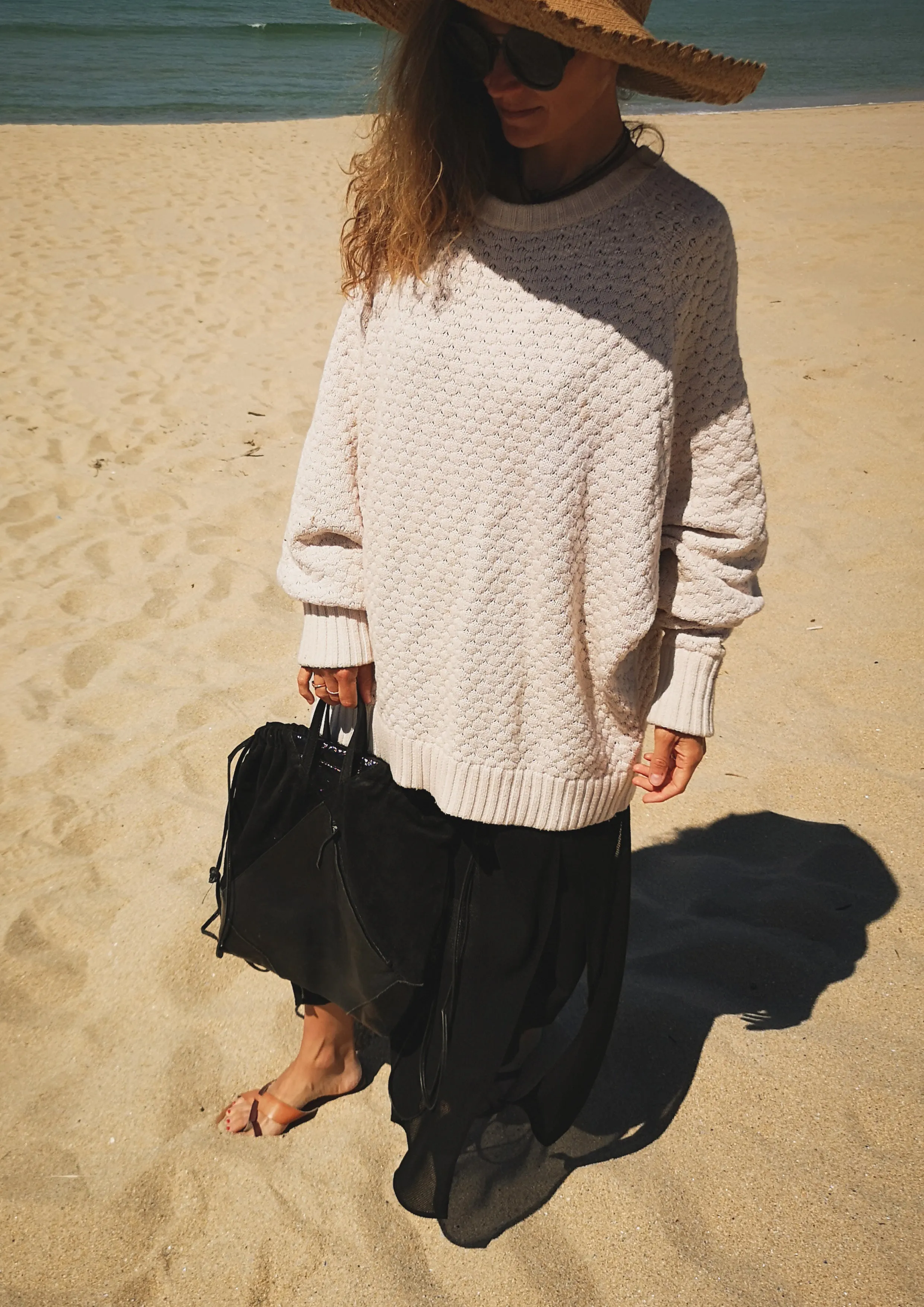 SWEATER OVERSIZE - KNIT PEARL ivory