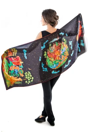 The Firebird, soft viscose scarf wrap.