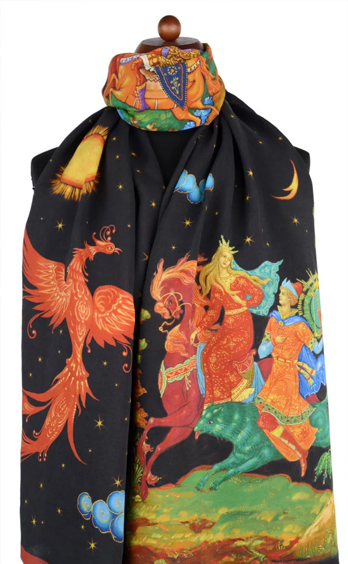 The Firebird, soft viscose scarf wrap.