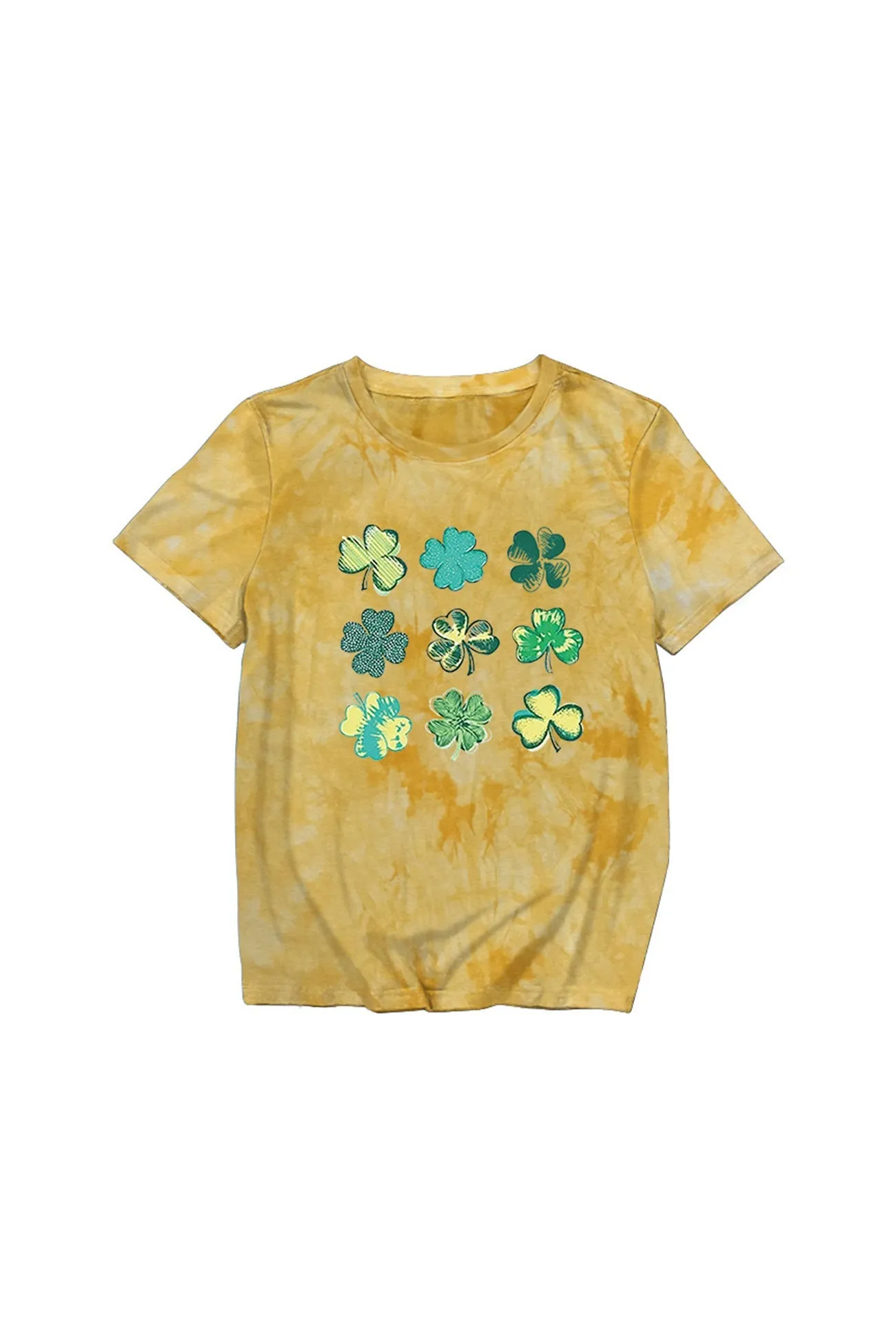 Tie-dye Clover Printed T-shirt