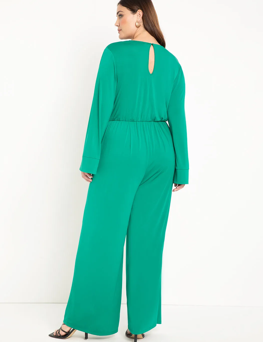 Tie Front Relaxed Jumpsuit in Green