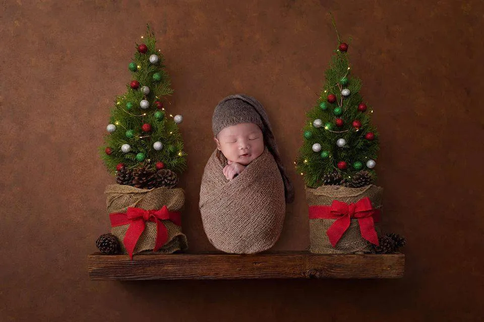 Toffee Brown Newborn Baby Mohair Pixie Knot Hat