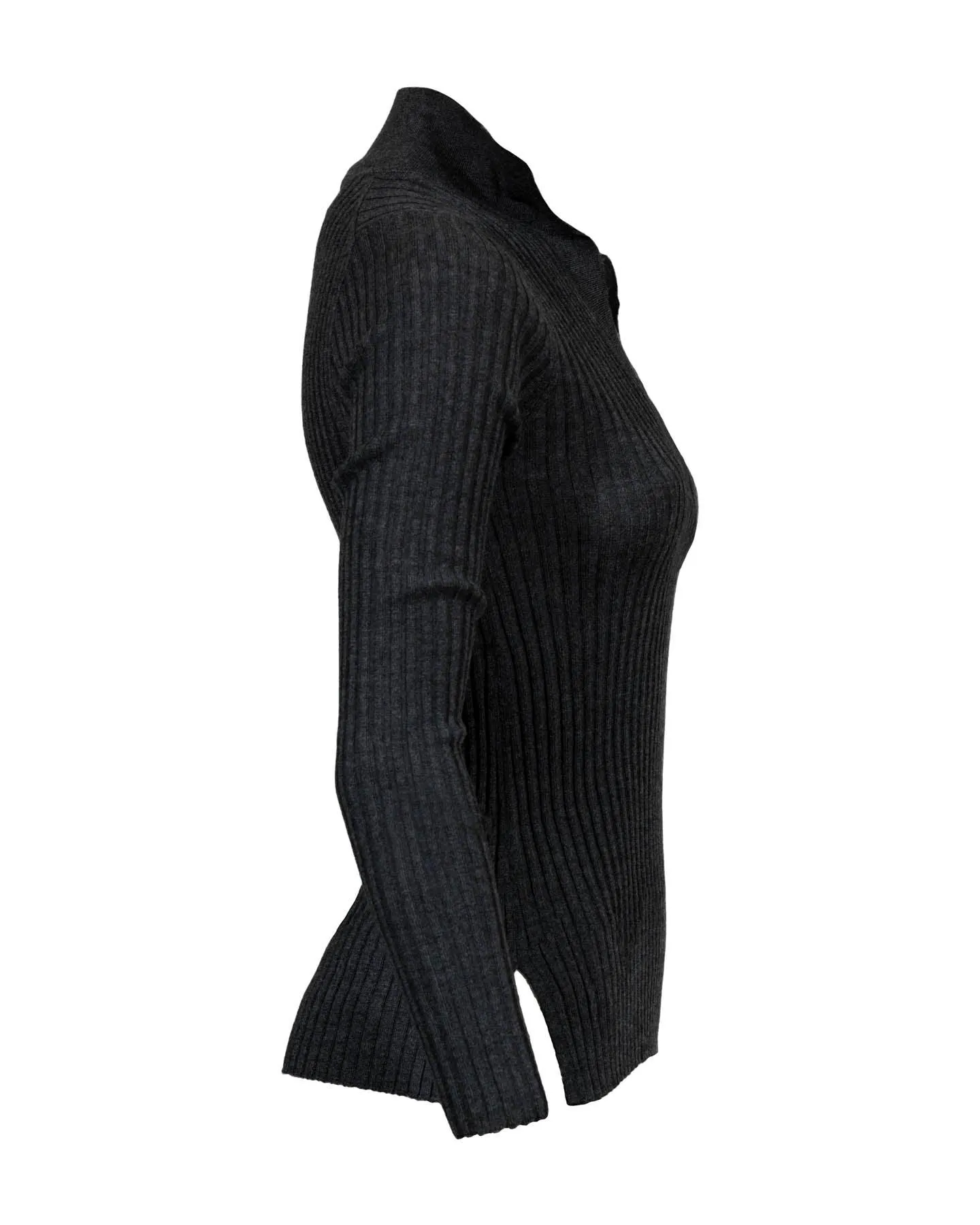 Tonet Rib Merino Polo Pullover