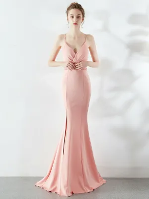 Trailing sexy slim evening dress