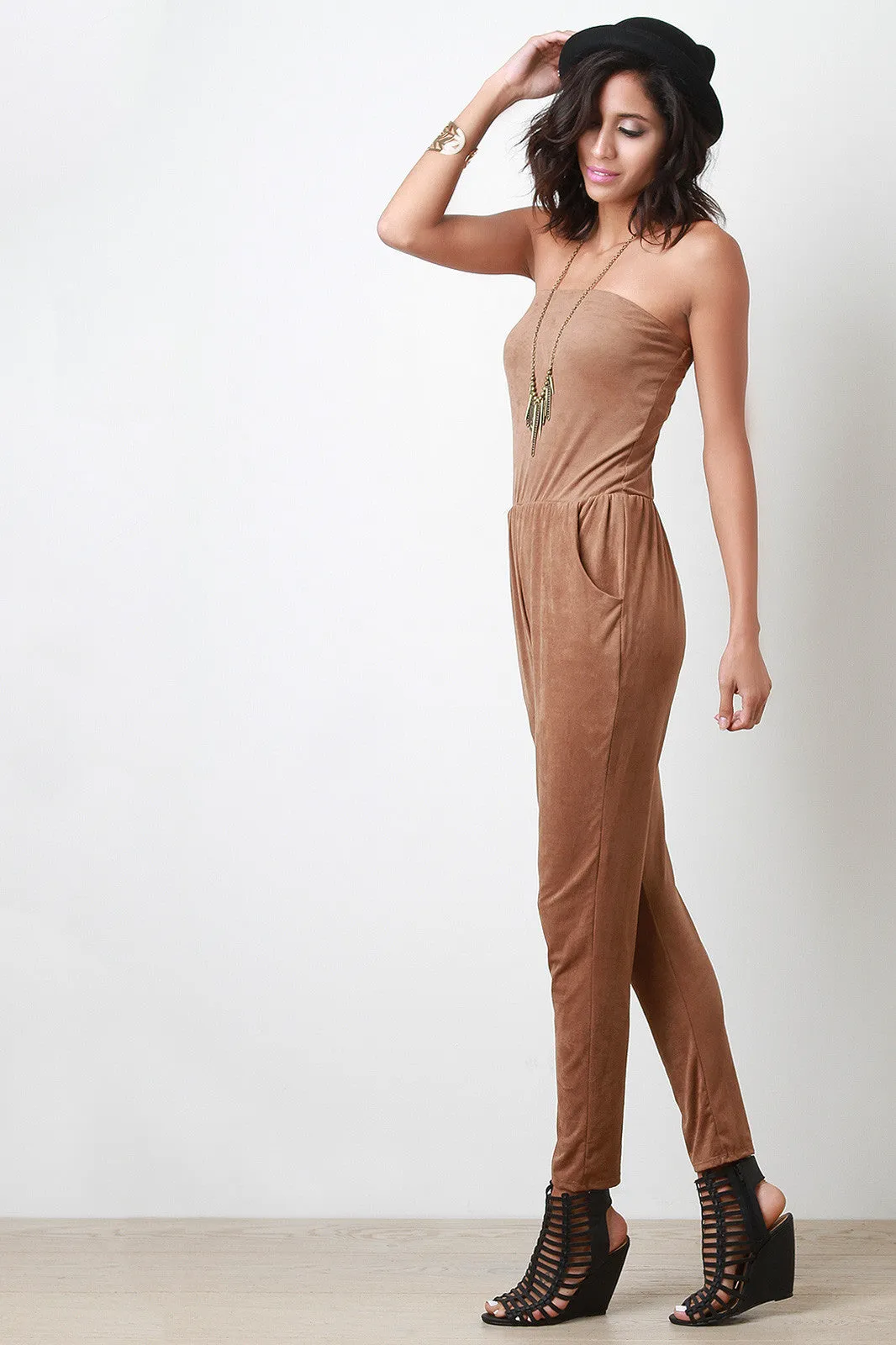 Tube Vegan Suede Jumpsuit