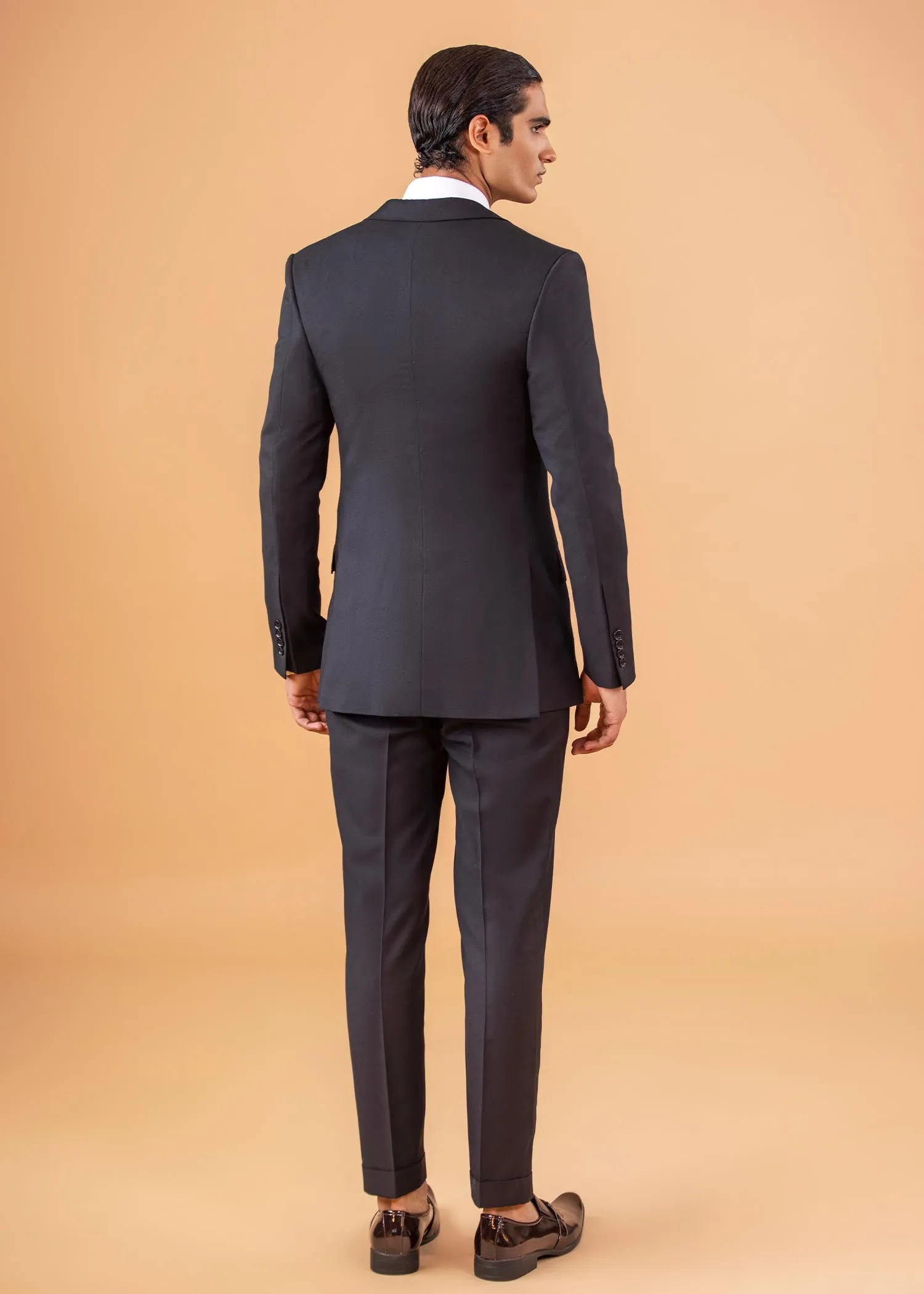 Two Piece Suit - Peak Lapel - Black