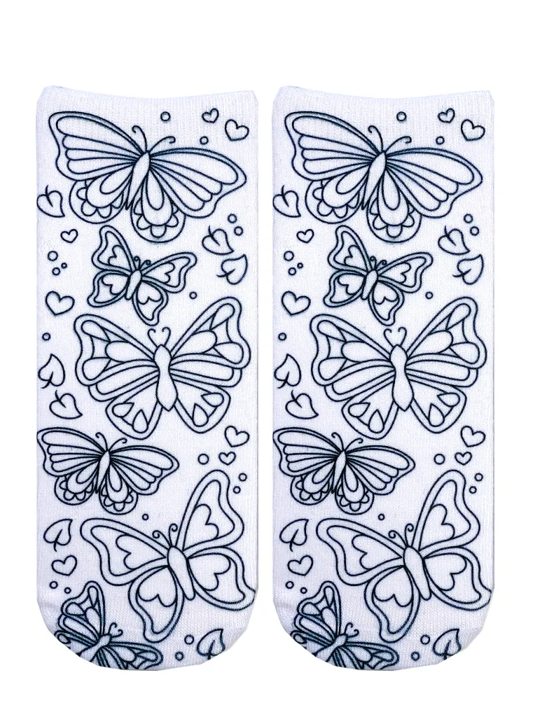 Unisex Butterfly Coloring Socks