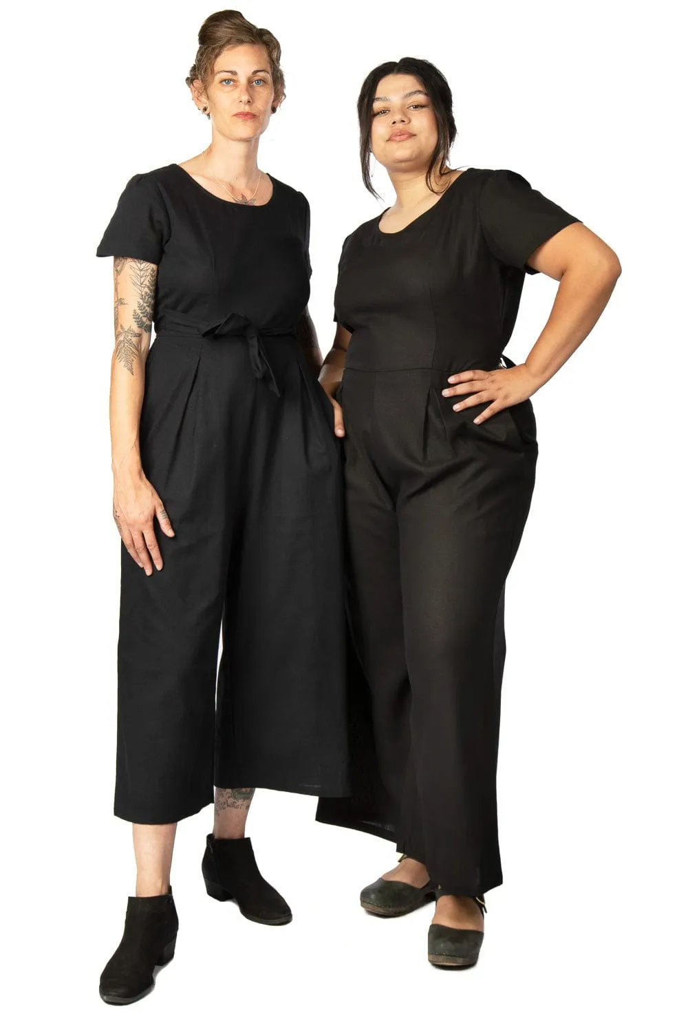 Vega Jumpsuit in Black Linen