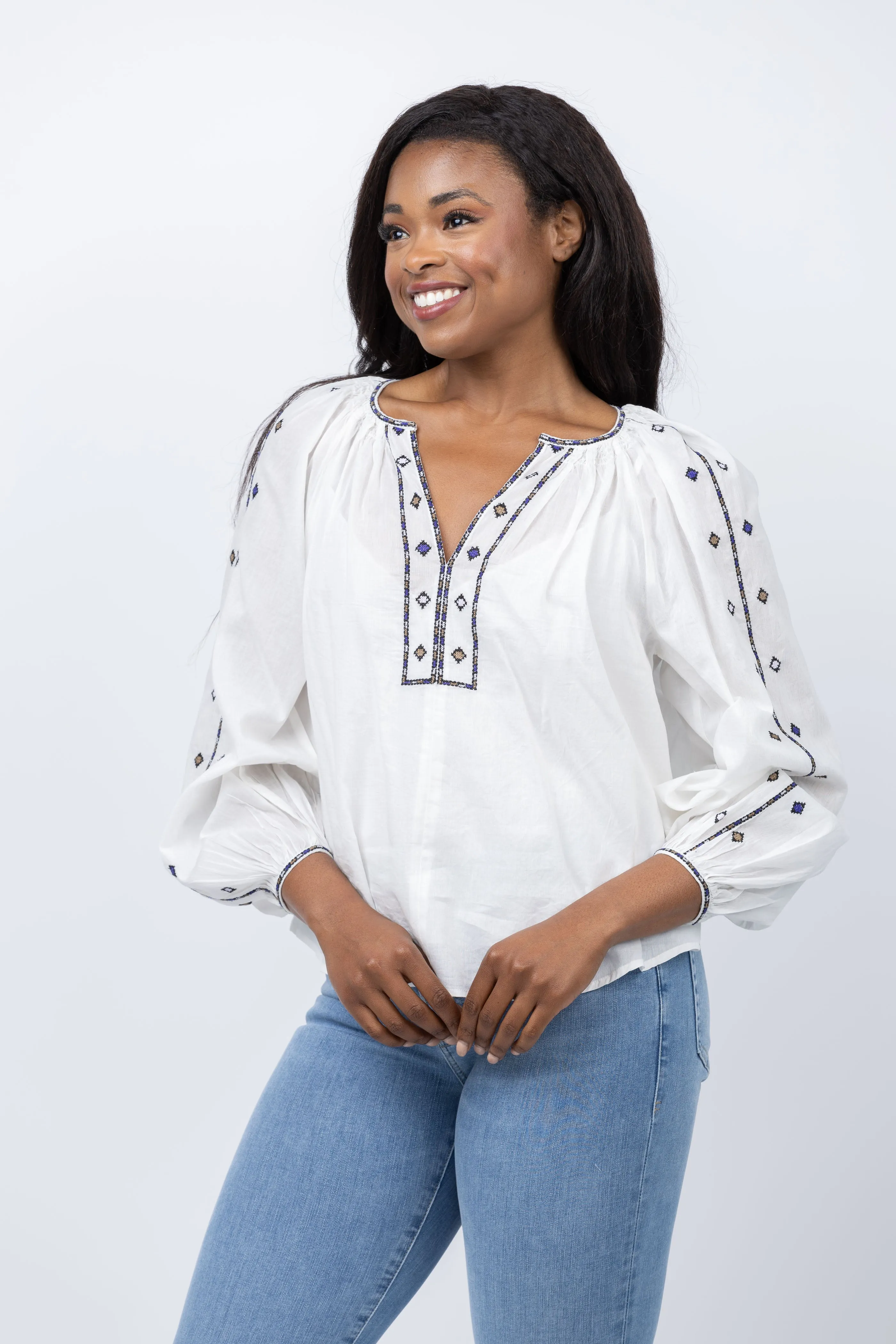 Velvet Tina Blouse in White