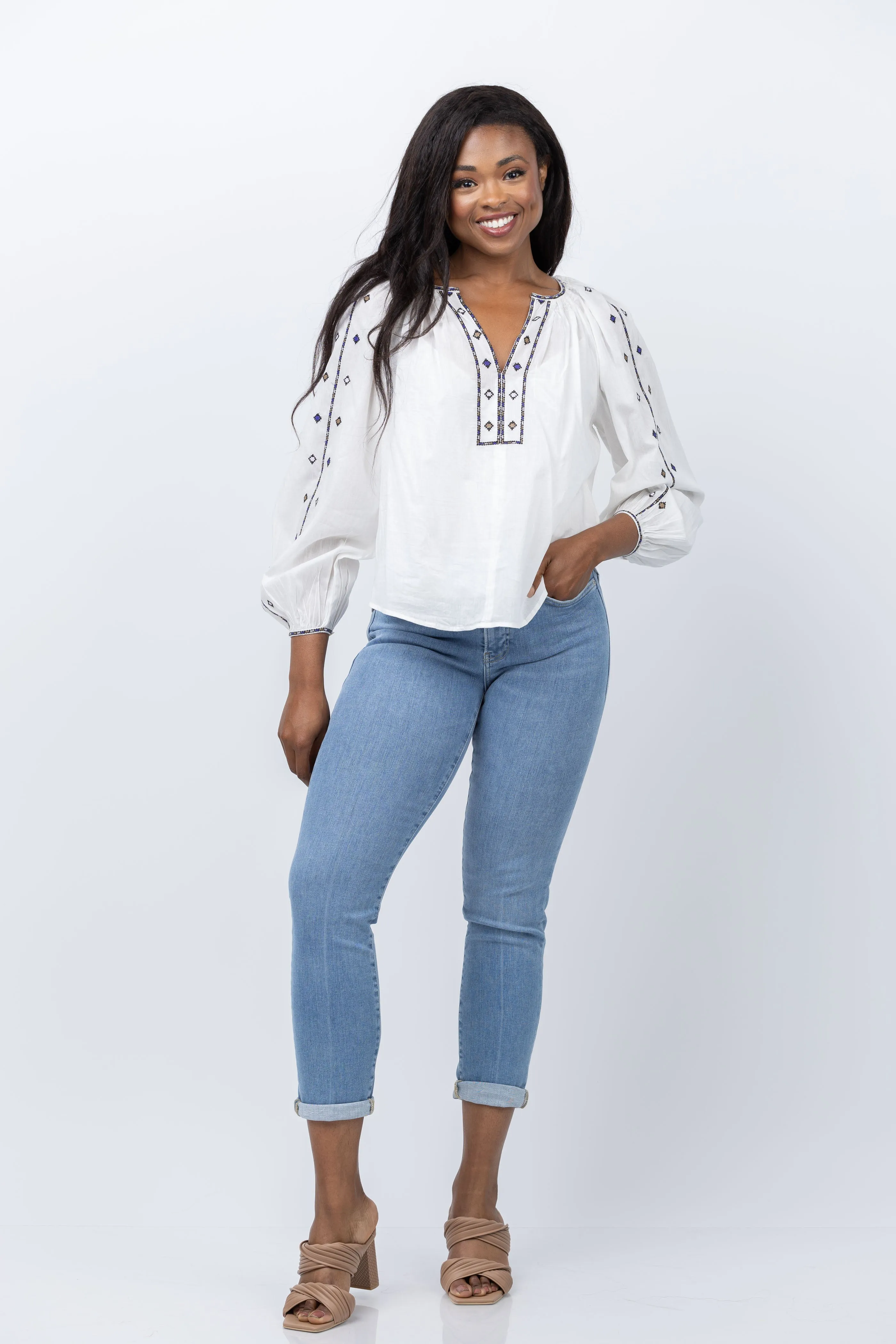 Velvet Tina Blouse in White