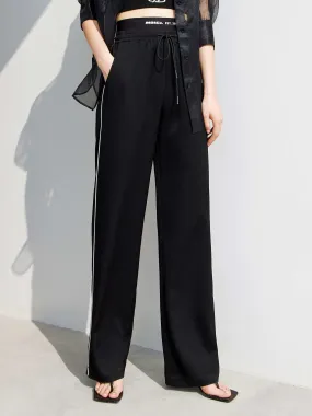 Waistbands Drawstring Straight Pants