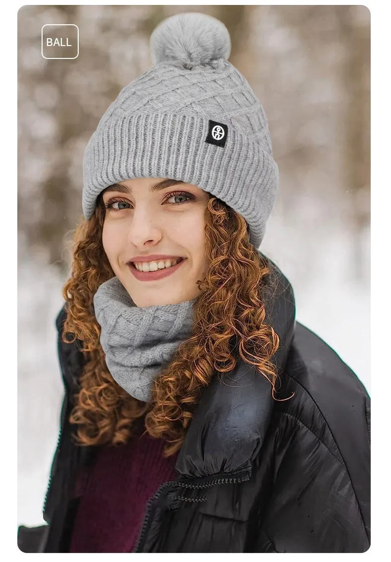 Winter Beanie Hat Scarf Gloves Set Unisex Winter Warmer Fleece Lined Knit Hats Scarf Gloves Set | 121620