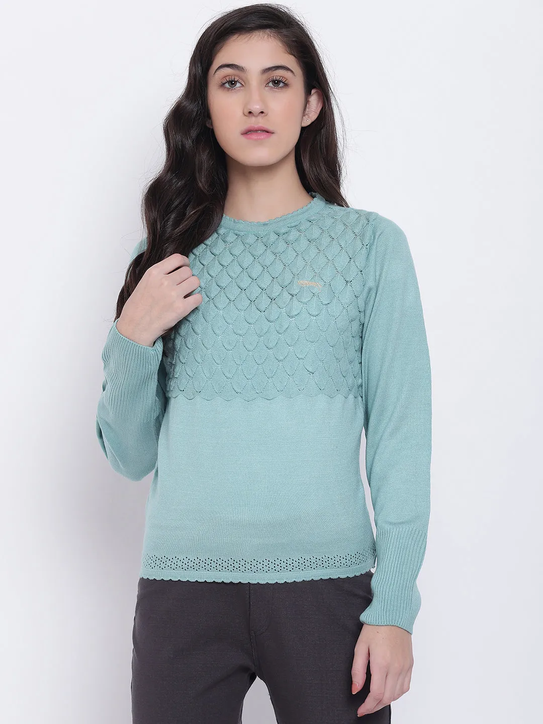 Women Blue Casual Sweaters