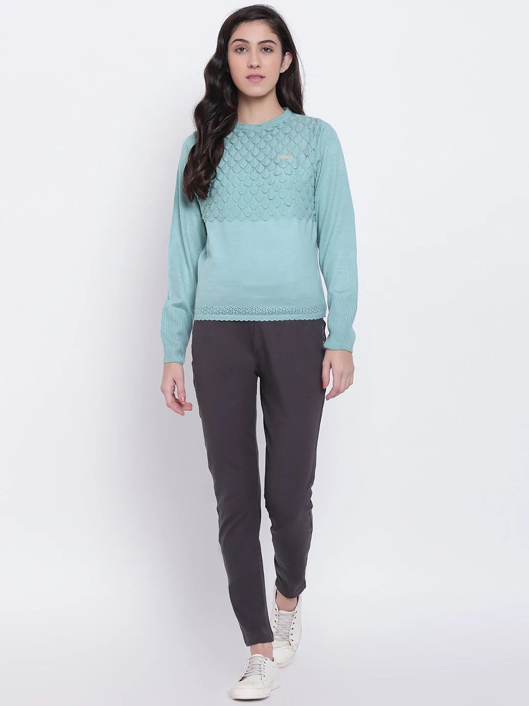 Women Blue Casual Sweaters