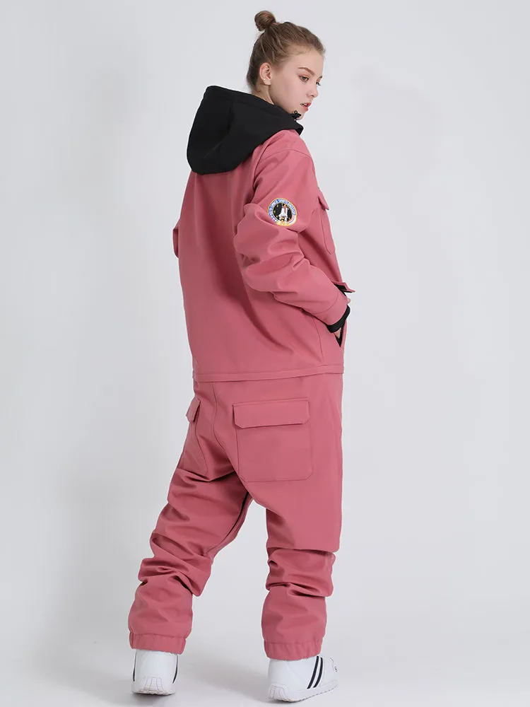 Women's Slope Star Pink One Piece Snowboard Suit Jumpsuit