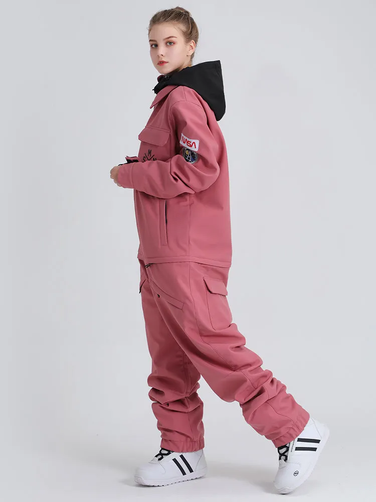 Women's Slope Star Pink One Piece Snowboard Suit Jumpsuit