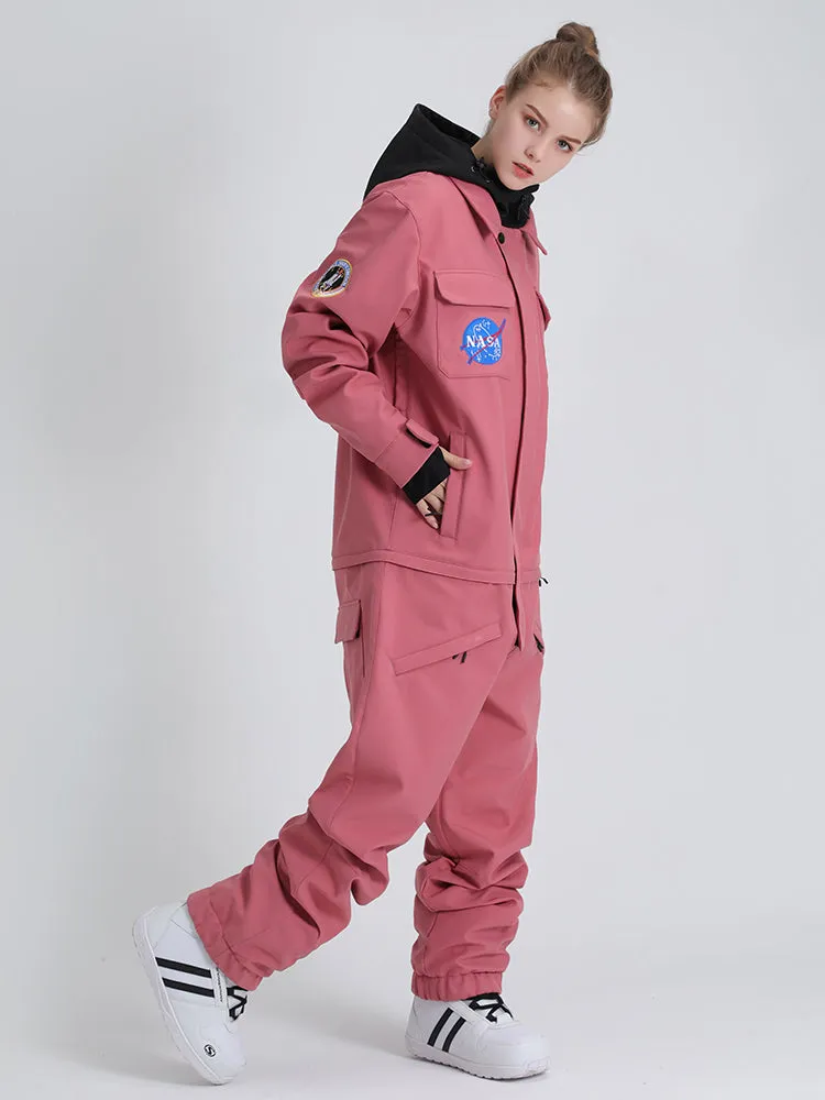 Women's Slope Star Pink One Piece Snowboard Suit Jumpsuit