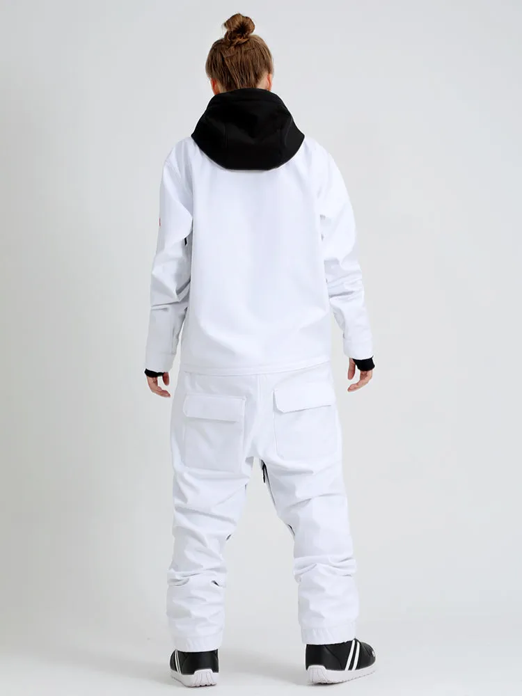 Women's Slope Star White One Piece Snowboard Suit Jumpsuit