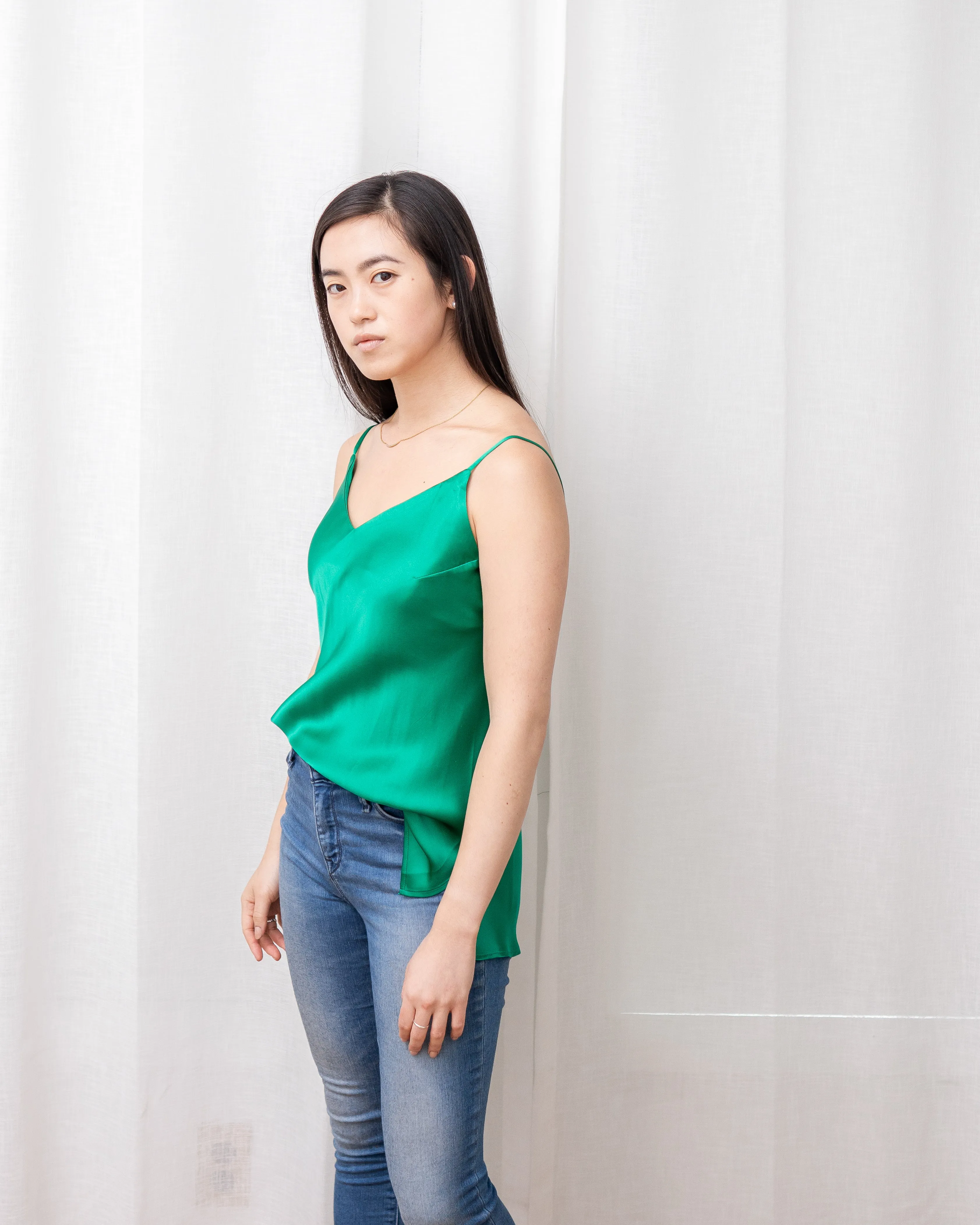 Worry-Free Silk Cami - Emerald Green