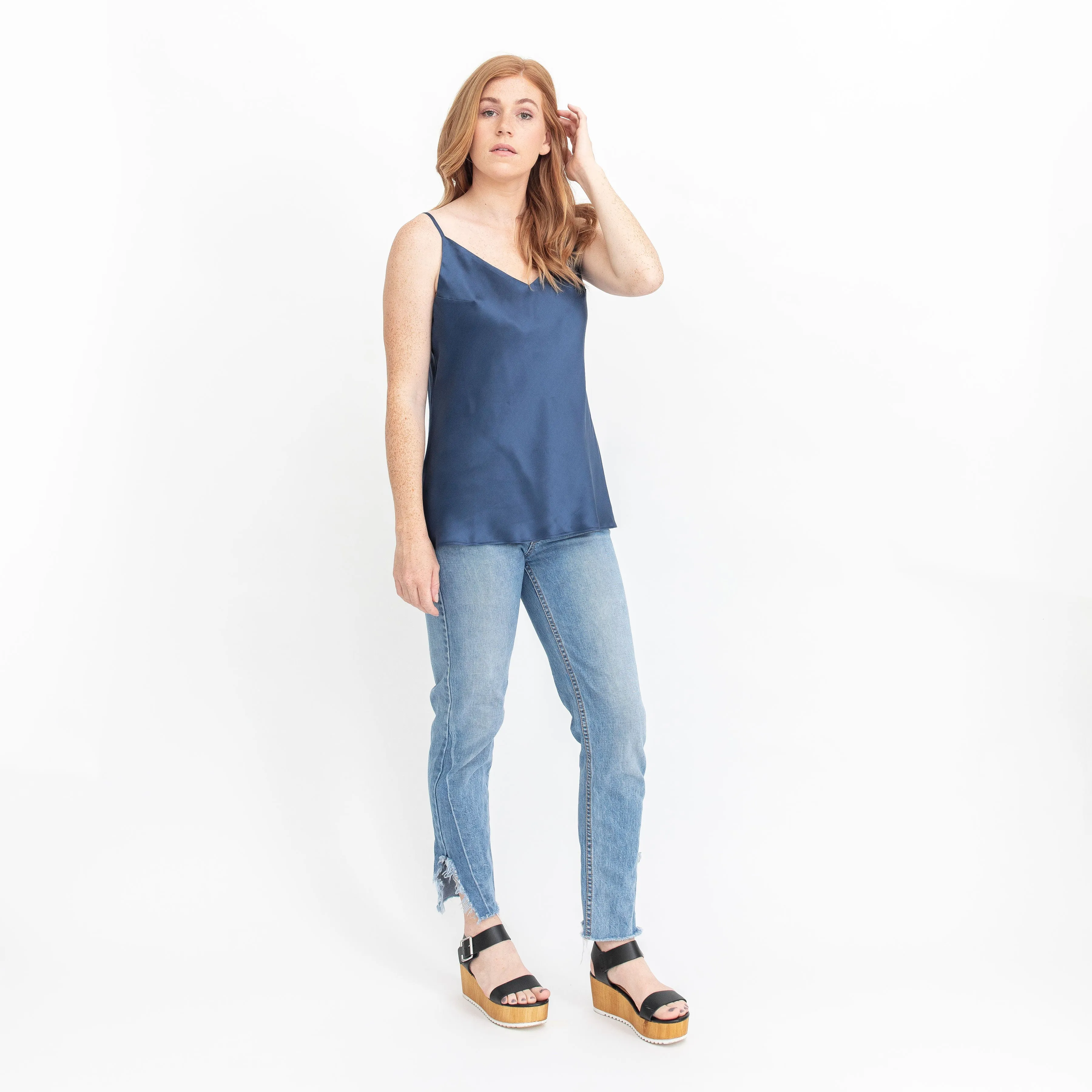 Worry-Free Silk Cami - Navy Blue