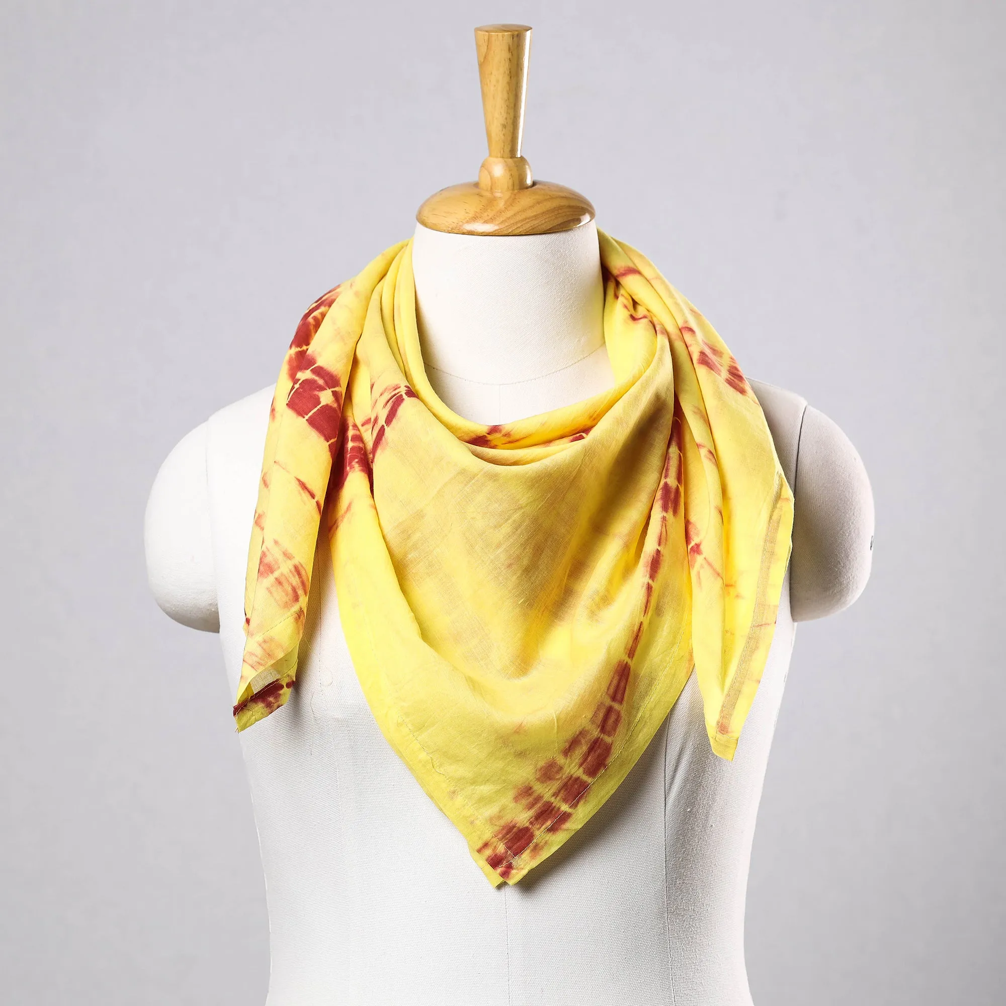 Yellow - Shibori Tie-Dye Cotton Scarf