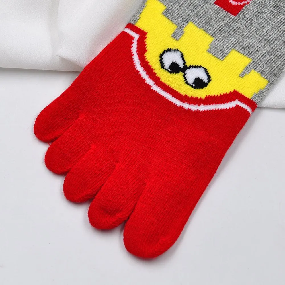 ZFSOCK Cute Food Design 5 Finger Crew Socks for Women, 5 Pairs