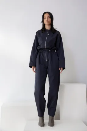 Zip Front Jumpsuit - Midnight